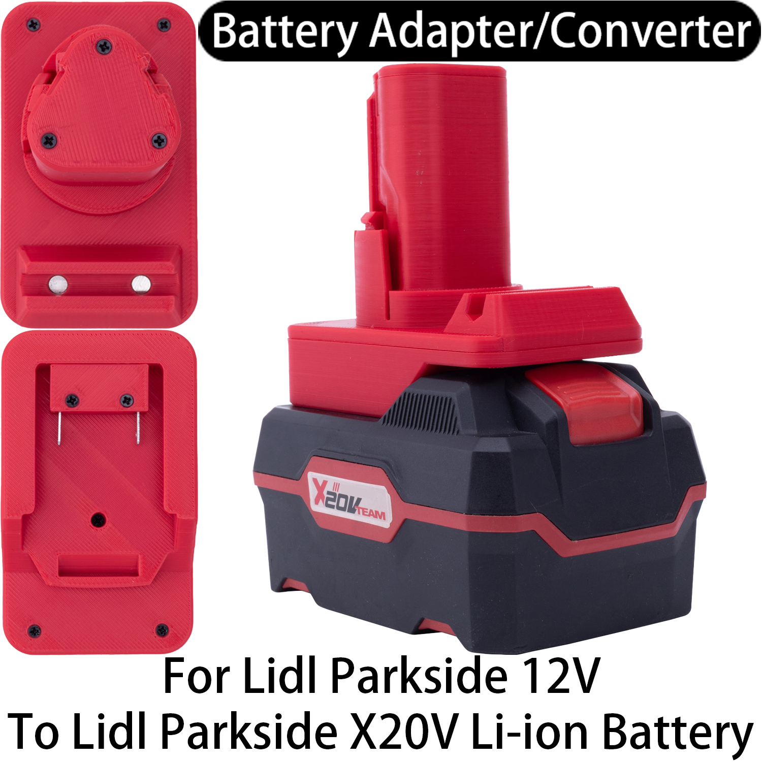Agm Deep Cycle Battery - Adapter Converter For Lidl Parkside 12V