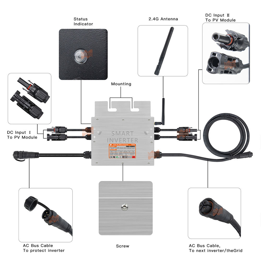 700W Portable Solar Grid Tie S – Grid Tie Micro Inverter recenzja i cena